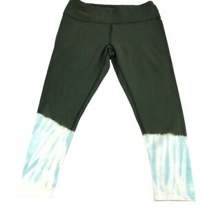 J. Jill Fit Breathe Olive Green Tie Dye Cotton Stretch Leggings Sz L Petite NWT